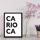 Ver imagem 2 de Quadro Decorativo Palavra Carioca 33x24cm - com vidro:Madeira branca