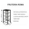 Fruteira de Chão Cozinha Montada Aço Branco Tampo Canela Roma - 2