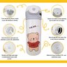 Garrafa Térmica de Ursinho Branca Infantil 420ml com Trava de Tampa e Canudo de Silicone - 5