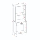 Ver imagem 4 de Paneleiro com Nicho para Microondas 4 Portas 1 Gaveta Branco - Aramóveis