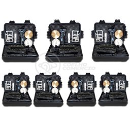 Kit 7 Maletas de Ferramentas de Sobrevivência Kit Emergência Brillante Torcia Led Tz-1 Cor:preto;tam - 1