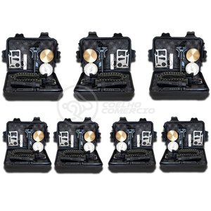 Kit 7 Maletas de Ferramentas de Sobrevivência Kit Emergência Brillante Torcia Led Tz-1 Cor:preto;tam