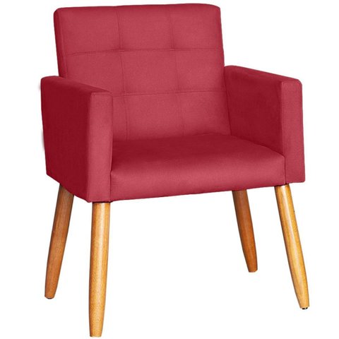 Poltrona Conforto para Sala Confortável Sala de Estar Resistente Sala de Espera Pés de Madeira