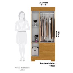 Guarda Roupa Solteiro 3 Portas 2 Gavetas Maya Acp Móveis Cinamomo - 3