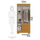 Ver imagem 3 de Guarda Roupa Solteiro 3 Portas 2 Gavetas Maya Acp Móveis Cinamomo