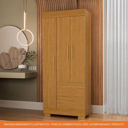 Guarda Roupa Solteiro 3 Portas 2 Gavetas Maya Acp Móveis Cinamomo - 6