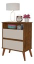Ver imagem 1 de Mesa de Cabeceira Onix 2 Gavetas - Freijó Wood/Off White