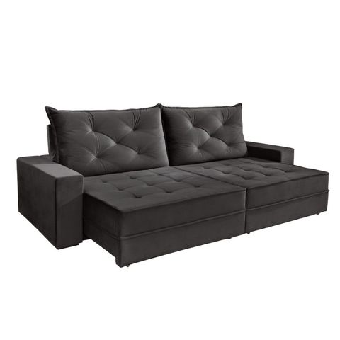 Sofá Retrátil e Reclinável 3 Lugares 2,10m Berlim Evidence Suede Cinza