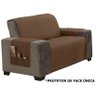 Capa Protetor de Sofá 2 Lugares Classic Face Única Assento 1,10m Decorativo:Marrom - 4