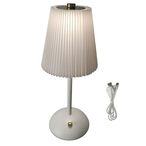 Luminaria Abajur de Mesa Led 3 Tons Bateria Recarregavel Usb Cabeceira Quarto Sala Recepçao Escritor