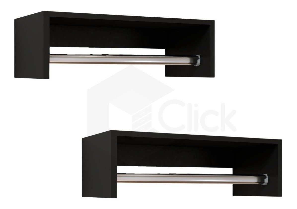 Kit com 2 Araras Aérea Para Suporte De Roupas Espaçosa Nova Decor Cabideiro multiuso - 1