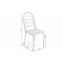 Ver imagem 5 de Kit 6 Cadeiras Sala Jantar Elba C/ Tampo de Vidro 150cm e 6 Cadeiras Holanda Cromada - Courano