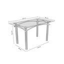 Ver imagem 4 de Kit 6 Cadeiras Sala Jantar Elba C/ Tampo de Vidro 150cm e 6 Cadeiras Holanda Cromada - Courano