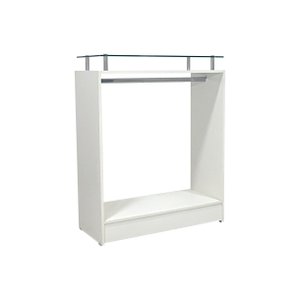 Balcão Arara Expositor com Vidro Branco 110x87x38cm - Deep