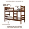 Cama Beliche Solteiro em Madeira Maciça Castanho Reason Shop Jm - 3
