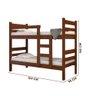 Cama Beliche Solteiro em Madeira Maciça Castanho Reason Shop Jm - 4