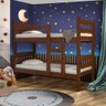 Cama Beliche Solteiro em Madeira Maciça Castanho Reason Shop Jm - 1