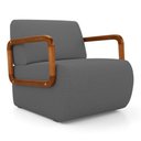 Ver imagem 1 de Poltrona Decorativa Orgânica Living Kavya Linho Grafite - Desk Design