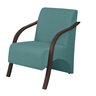 Poltrona Vênus 1 Lugar Braço Madeira Dsalla Suede Turquesa - 1