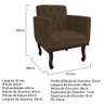 Kit Diva Recamier Juliana 130cm Lado Esquerdo e 02 Poltronas Classic Suede Marrom - Amarena Móveis - 5