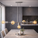 Ver imagem 2 de Luminária de Teto Pendente Tazza para 5 Lâmpadas 68cm Moderno Industrial - Prata - Alumínio