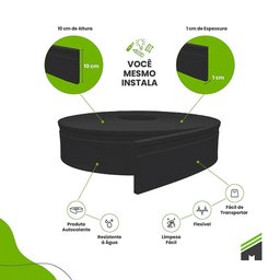 Rodapé de Eva Autocolante Rp16p 10cm Preto 10 Metros Rp16p 04 - 2