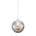 Ver imagem 2 de Pendente Branco C/ Globo de Vidro Fume de 14cm + Led 2w