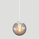 Ver imagem 3 de Pendente Branco C/ Globo de Vidro Fume de 14cm + Led 2w