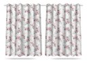 Ver imagem 2 de Kit Cortina Infantil Flores Rosa + 3 Capas Almofada 2,6x1,5m