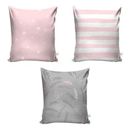 Kit Cortina Infantil Flores Rosa + 3 Capas Almofada 2,6x1,5m - 4