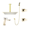 Kit Banheiro ducha 30x30 Quadrado Dourado Monocomando Baixo - 1