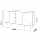 Ver imagem 6 de Aparador Buffet para Sala de Jantar 4 Portas 180cm Orgânico Industrial Bessa B02 Off White