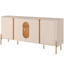 Ver imagem 7 de Aparador Buffet para Sala de Jantar 4 Portas 180cm Orgânico Industrial Bessa B02 Off White