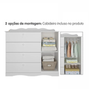Ver imagem 4 de Quarto Infantil Completo Encanto Guarda Roupa 4 Portas, Comoda 1 Porta e Berço Branco - Permobili
