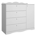 Ver imagem 6 de Quarto Infantil Completo Encanto Guarda Roupa 4 Portas, Comoda 1 Porta e Berço Branco - Permobili