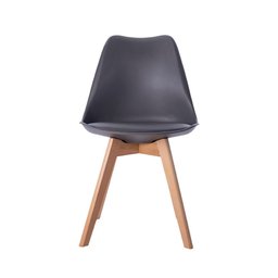 Kit 06 Cadeira Leda Eames Jantar Cozinha com Assento Estofado Cinza - 2