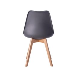 Kit 06 Cadeira Leda Eames Jantar Cozinha com Assento Estofado Cinza - 5