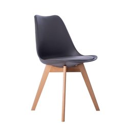 Kit 06 Cadeira Leda Eames Jantar Cozinha com Assento Estofado Cinza - 4