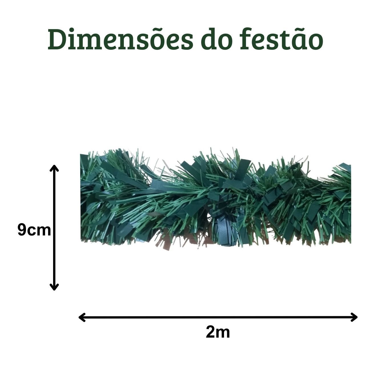 Festao de Natal 2m 7 Fitas Opaco Verde | Wxd50:verde - 3