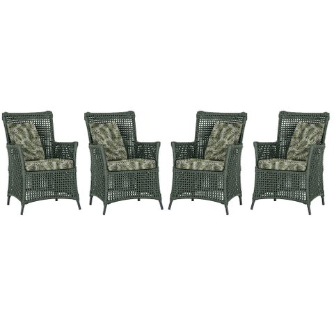 4 Poltronas Igapó Alumínio Micro Pintura Preta Corda Náutica Estofado 5