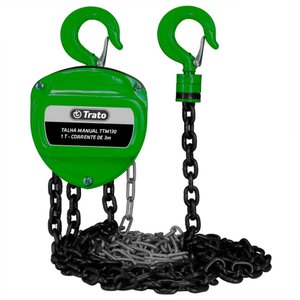 Talha Manual 1 Tonelada 1000 Kg com Corrente 3 Metros Trato