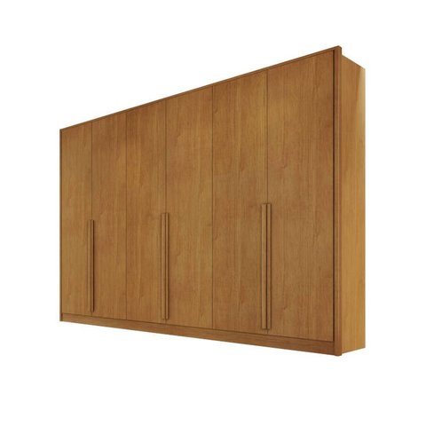 Guarda-roupa casal 6 portas 9 gavetas 2,70m Ibiza-Nature - Bianchi Móveis