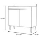 Ver imagem 5 de Balcão Gabinete 80cm 2 Portas Hawai Preto/Cinza - Lumil Móveis