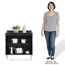 Ver imagem 6 de Balcão Gabinete 80cm 2 Portas Hawai Preto/Cinza - Lumil Móveis