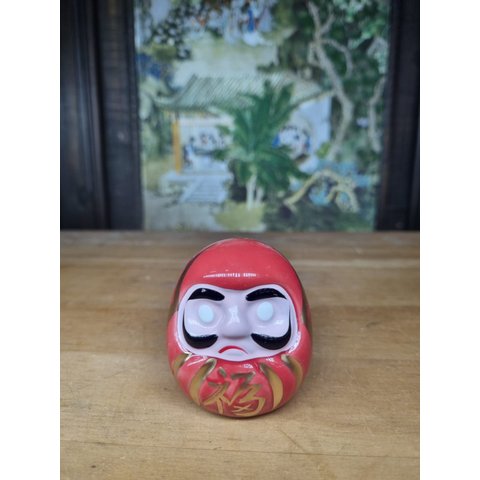 Boneco Daruma Amuleto da Sorte Buda Dharma 6cm Porcelana