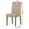 Cadeira para Mesa de Jantar Lectus Kit 2 Peças Amendoa Linho Areia – New Ceval - 3