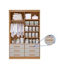 Ver mais imagens de Guarda-Roupa 2 Portas de Correr com Espelho e 6 Gavetas Meridian Gold Cinamomo/Off White