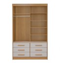 Ver imagem 5 de Guarda-Roupa 2 Portas de Correr com Espelho e 6 Gavetas Meridian Gold Cinamomo/Off White