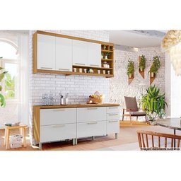 Cozinha Completa Burguesa Premium 4 Peças (2 Armários + 2 Balcões) C4P14 Freijó/Branco - Nesher - 8