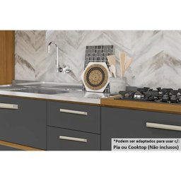 Cozinha Completa Burguesa Premium 4 Peças (2 Armários + 2 Balcões) C4P14 Freijó/Branco - Nesher - 3